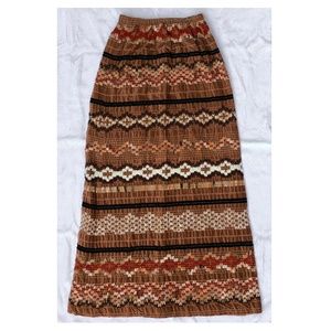 70s Velvet Applique and Embroidered Skirt Sz M